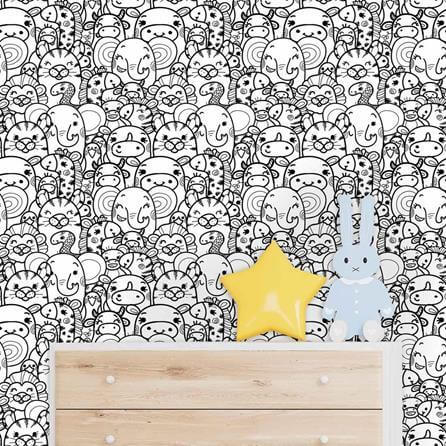 Papel de Parede Adesivo Para Colorir Safári 1233353 - Papel na Parede