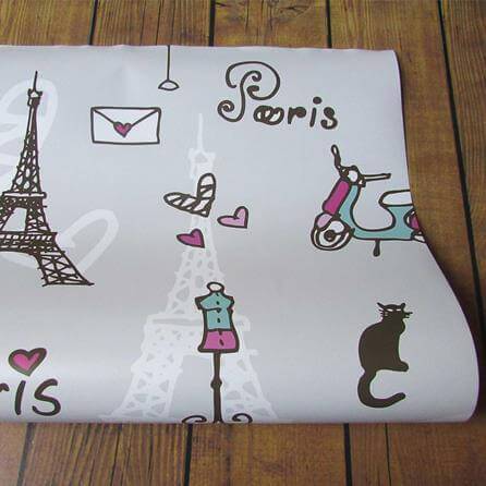 Papel de Parede Adesivo Paris Romântico Coração 175585673 - Papel na Parede
