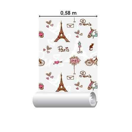 Papel de Parede Adesivo Paris Romântico Coração 175585673 - Papel na Parede