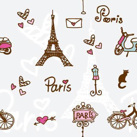 Papel de Parede Adesivo Paris Romântico Coração 175585673 - Papel na Parede