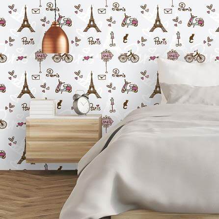Papel de Parede Adesivo Paris Romântico Coração 175585673 - Papel na Parede