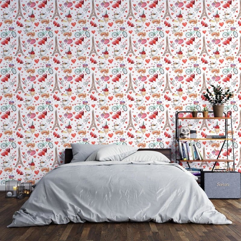 Papel de Parede Adesivo Paris romântico N03065 - Papel na Parede