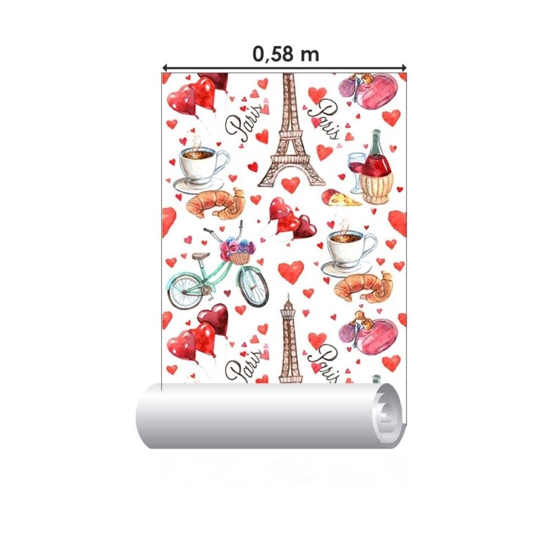 Papel de Parede Adesivo Paris romântico N03065 - Papel na Parede