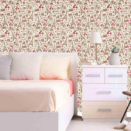 Papel de Parede Adesivo Paris Rosa 207508309 - Papel na Parede