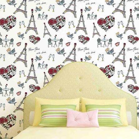 Papel de Parede Adesivo Paris Torre Eiffel 284065652 - Papel na Parede
