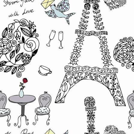Papel de Parede Adesivo Paris Torre Eiffel 284065658 - Papel na Parede