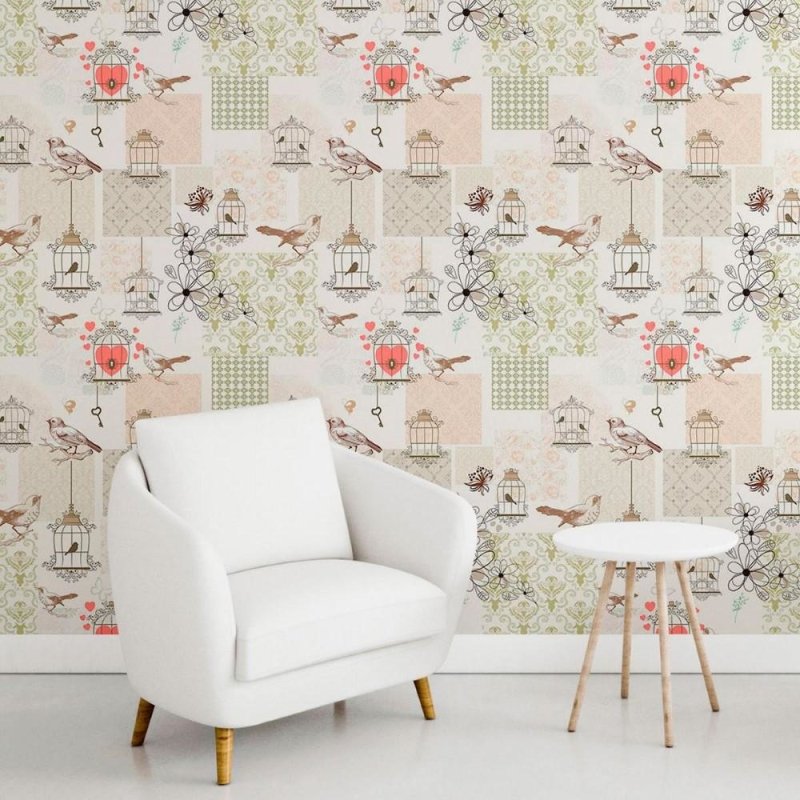 Papel de Parede Adesivo Passarinhos N011024 - Papel na Parede