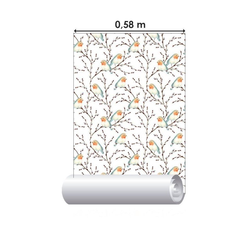Papel de Parede Adesivo Passarinhos N012124 - Papel na Parede
