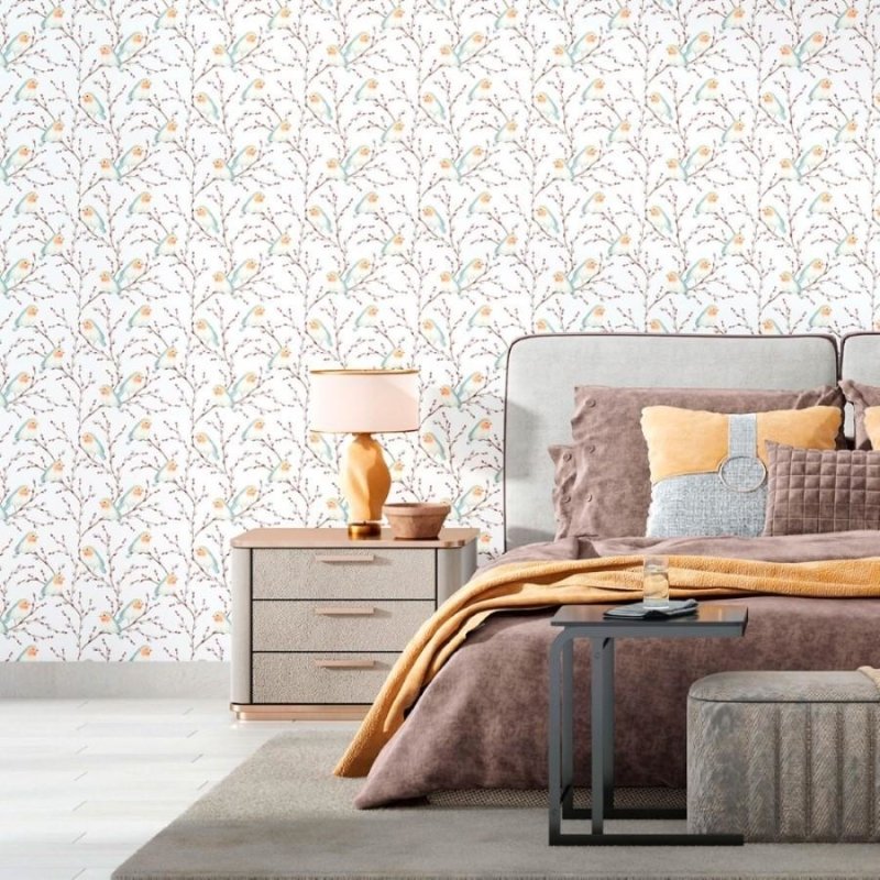 Papel de Parede Adesivo Passarinhos N012124 - Papel na Parede