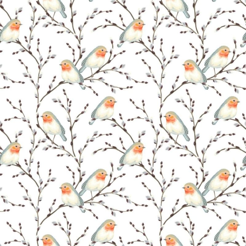 Papel de Parede Adesivo Passarinhos N012124 - Papel na Parede