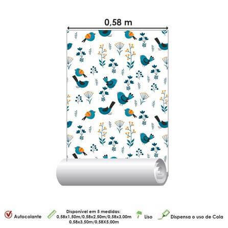 Papel de Parede Adesivo Passáro Colorido Jovem 21351 - Papel na Parede