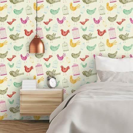 Papel de Parede Adesivo Pássaros Coloridos 1024 - Papel na Parede