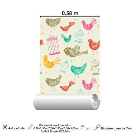 Papel de Parede Adesivo Pássaros Coloridos 1024 - Papel na Parede