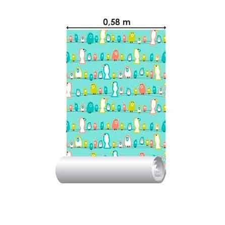 Papel de Parede Adesivo Pássaros Coloridos 1393 - Papel na Parede