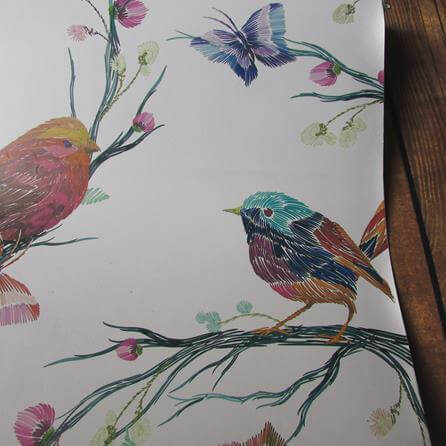 Papel de Parede Adesivo Pássaros Coloridos 592086791 - Papel na Parede