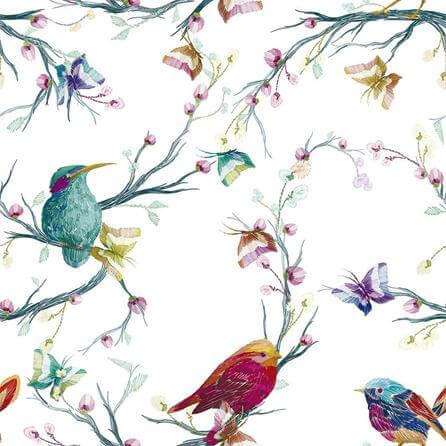 Papel de Parede Adesivo Pássaros Coloridos 592086791 - Papel na Parede