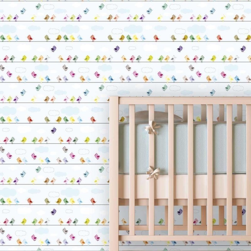 Papel de Parede Adesivo Pássaros Coloridos 73164274 - Papel na Parede