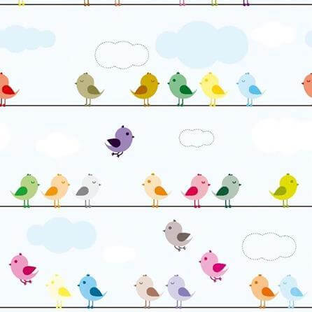 Papel de Parede Adesivo Pássaros Coloridos 73164274 - Papel na Parede