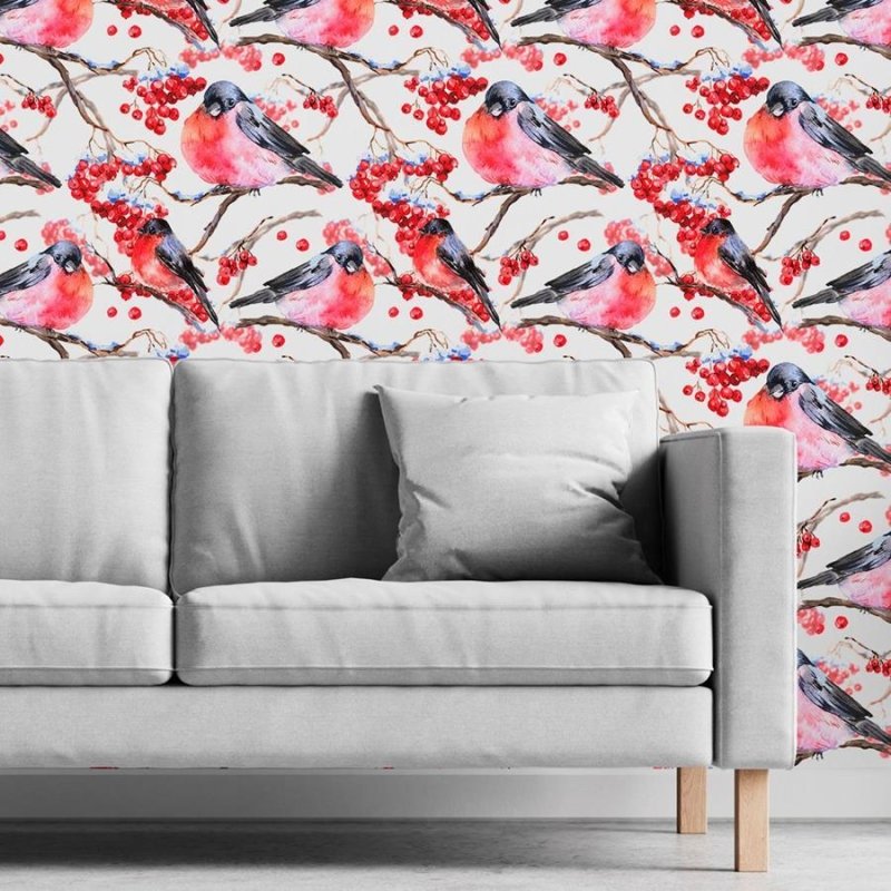 Papel de Parede Adesivo Pássaros em Aquarela N06005 - Papel na Parede