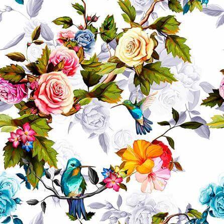 Papel de Parede Adesivo Pássaros Floral 512895871 - Papel na Parede