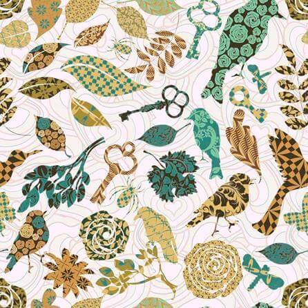 Papel de Parede Adesivo Pássaros Floral 681 - Papel na Parede