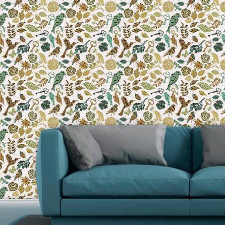 Papel de Parede Adesivo Pássaros Floral 681 - Papel na Parede