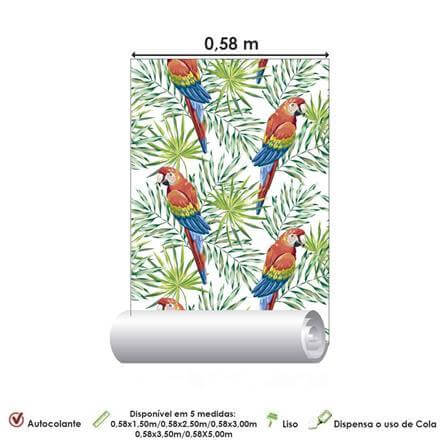 Papel de Parede Adesivo Pássaros Papagaios 560595790 - Papel na Parede