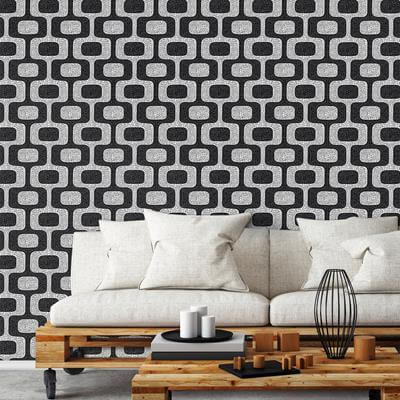 Papel de Parede Adesivo Pastilha Preto e Branco - Papel na Parede