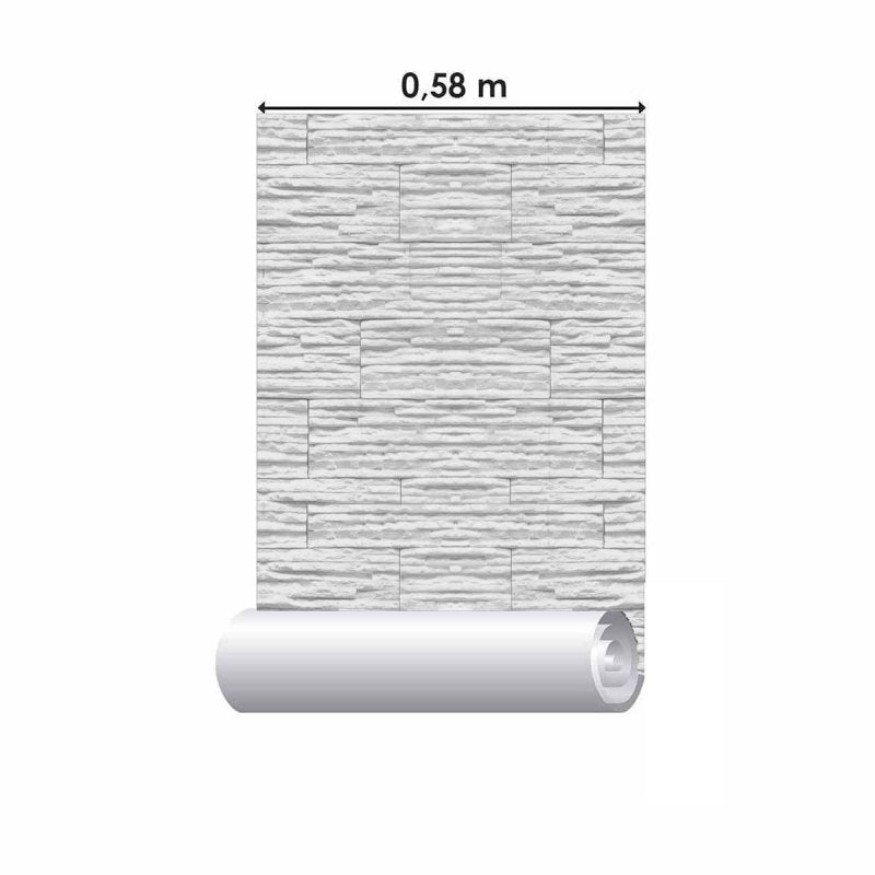 Papel de Parede Adesivo Pedra Branca NP069 - Papel na Parede