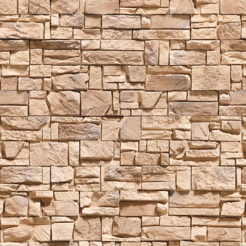 Papel de Parede Adesivo Pedras 3D Bege NP087 - Papel na Parede