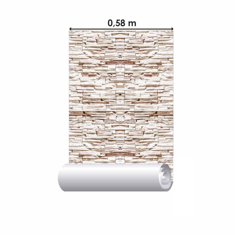 Papel de Parede Adesivo Pedras 3D Claras NP013 - Papel na Parede
