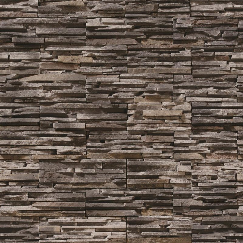 Papel de Parede Adesivo Pedras 3D Marrom NP086 - Papel na Parede