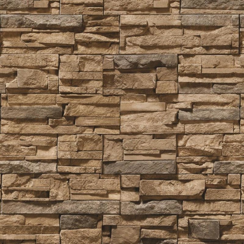 Papel de Parede Adesivo Pedras 3D Marrom NP088 - Papel na Parede