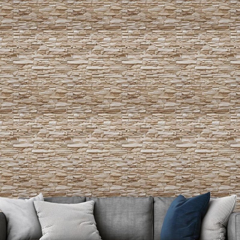 Papel de Parede Adesivo Pedras Bege 3D NP096 - Papel na Parede