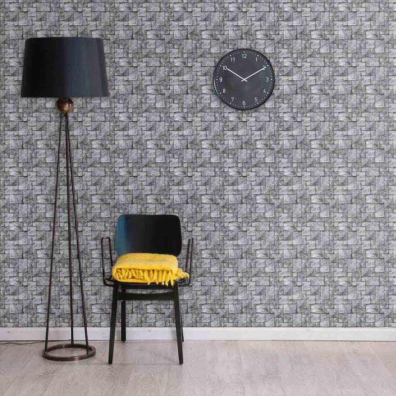 Papel de Parede Adesivo Pedras Cinza 0113 - Papel na Parede