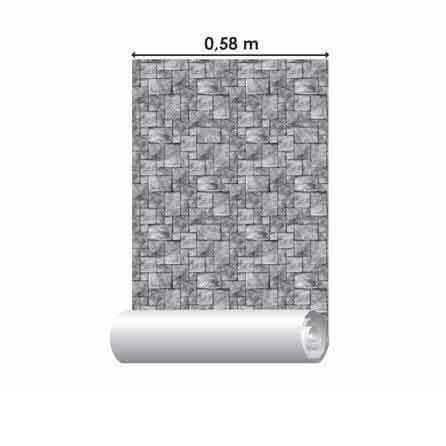 Papel de Parede Adesivo Pedras Cinza 0113 - Papel na Parede