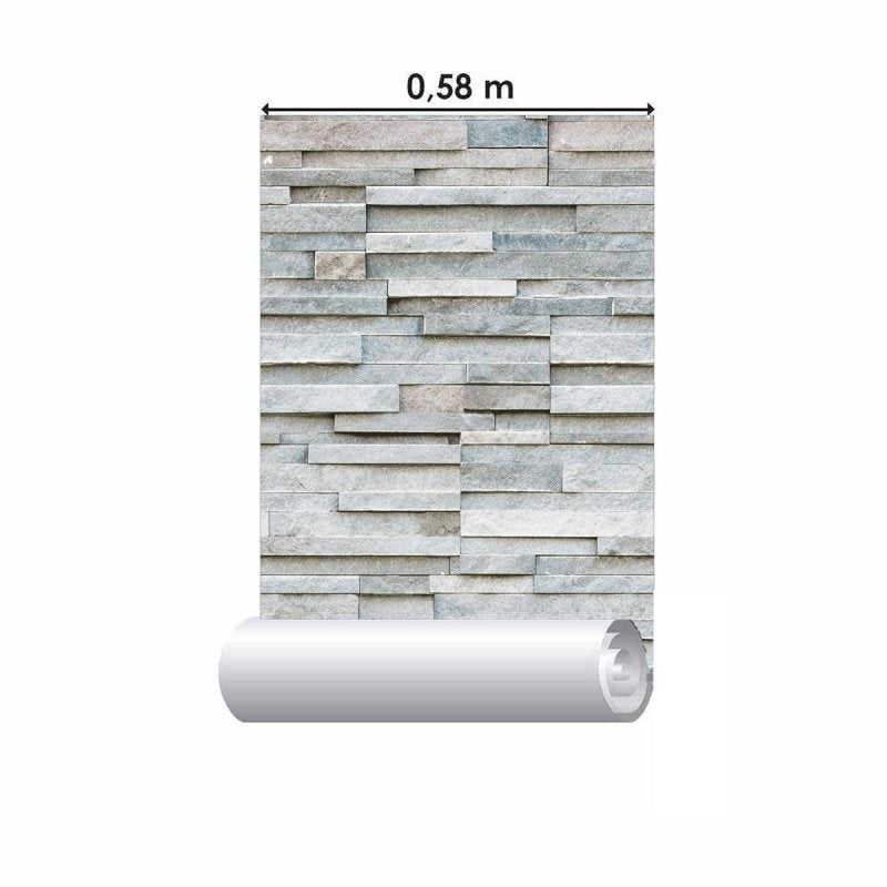 Papel de Parede Adesivo Pedras Cinza NP049 - Papel na Parede