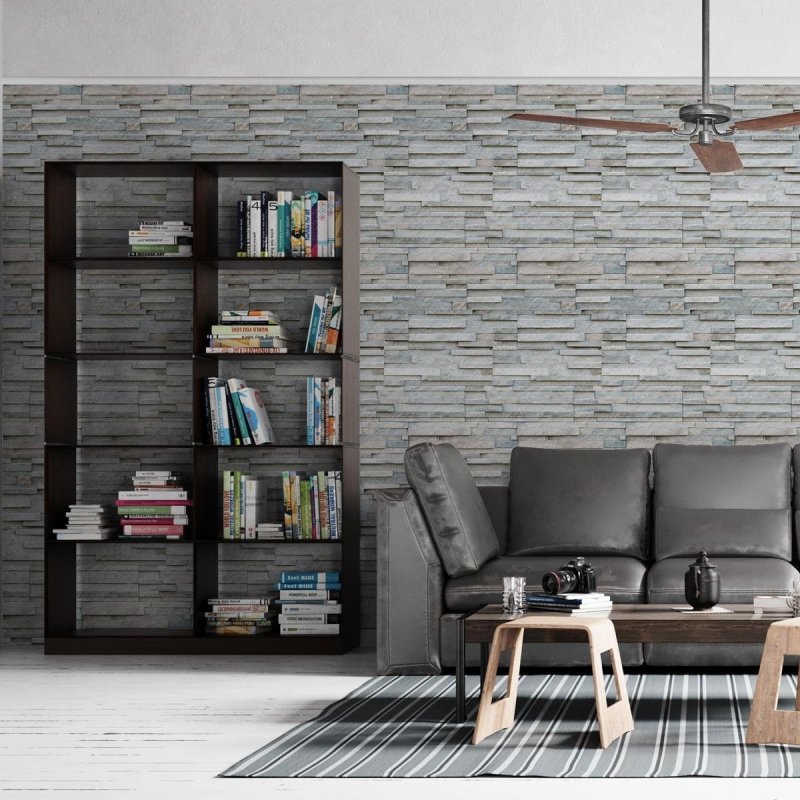 Papel de Parede Adesivo Pedras Cinza NP049 - Papel na Parede