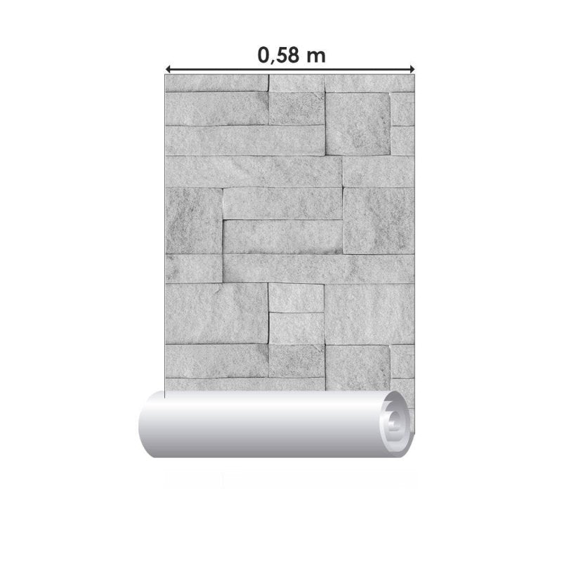 Papel de Parede Adesivo Pedras Gray Bricks N019065 - Papel na Parede