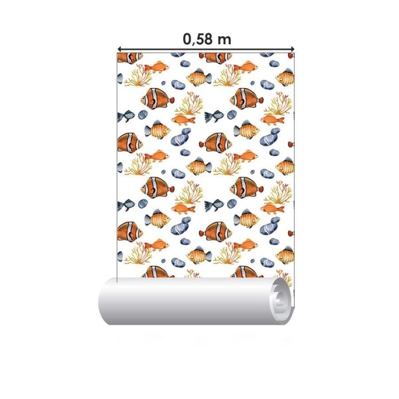 Papel de Parede Adesivo Peixe-palhaço e Pedras N06004 - Papel na Parede