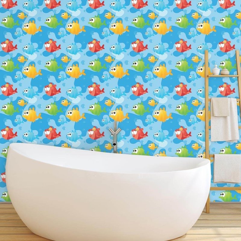 Papel de Parede Adesivo Peixes Coloridos 8 - Papel na Parede