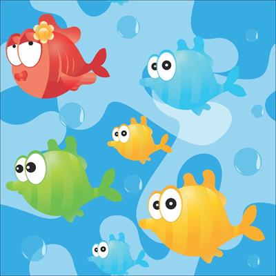 Papel de Parede Adesivo Peixes Coloridos 8 - Papel na Parede