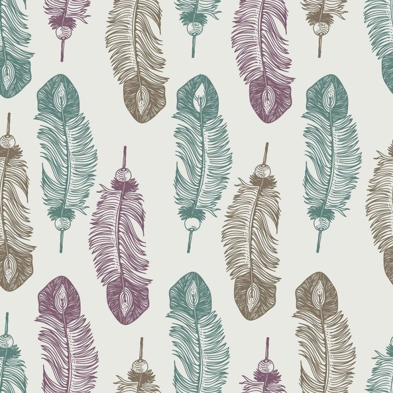 Papel de Parede Adesivo Penas Abstratas N08009 - Papel na Parede