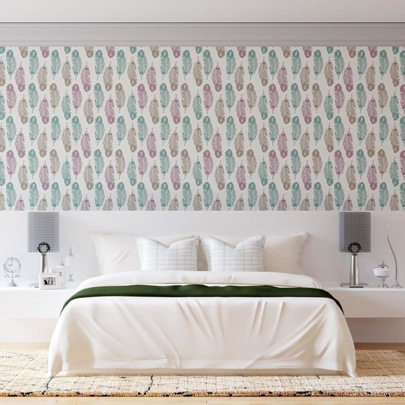 Papel de Parede Adesivo Penas Abstratas N08009 - Papel na Parede