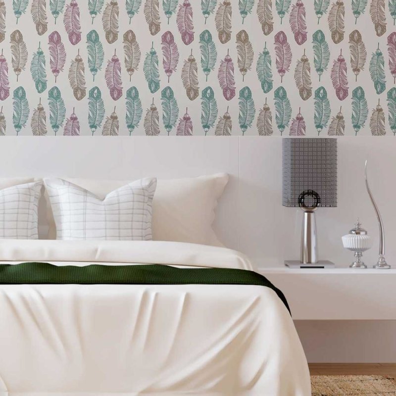 Papel de Parede Adesivo Penas Abstratas N08009 - Papel na Parede