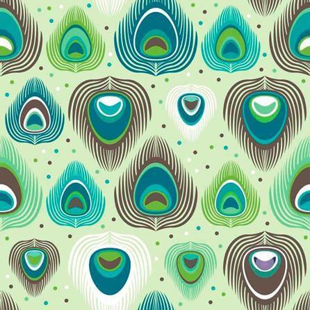 Papel de Parede Adesivo Penas Verde 77489368 - Papel na Parede