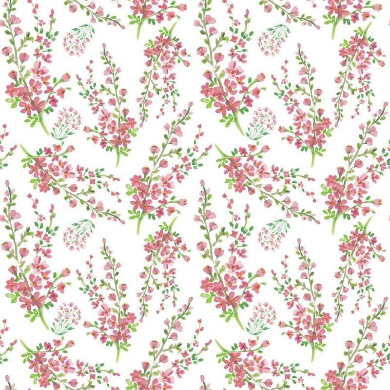 Papel de Parede Adesivo Pequenas Flores Aquarela Rosa N08055 - Papel na Parede