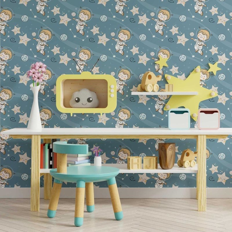 Papel de Parede Adesivo Pequeno Astronauta N09075 - Papel na Parede