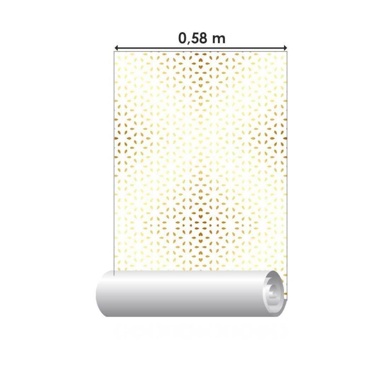 Papel de Parede Adesivo Pétalas Amarelas fundo branco N08137 - Papel na Parede