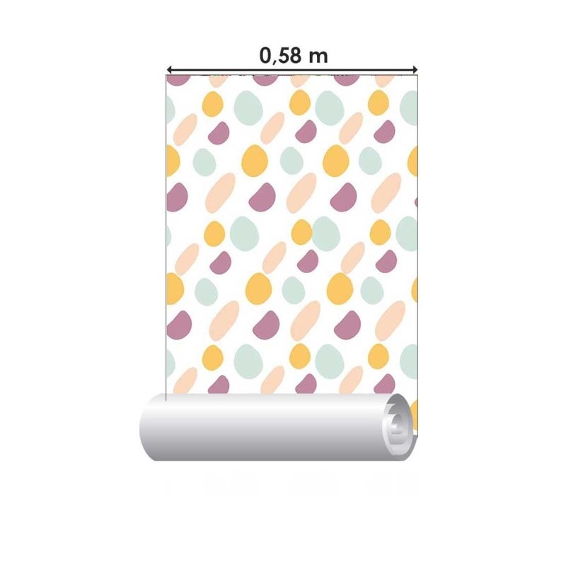 Papel de Parede Adesivo Pinceladas Bolas Abstratas N05075 - Papel na Parede